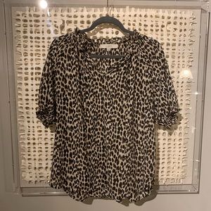 Loft cheetah print tie top
